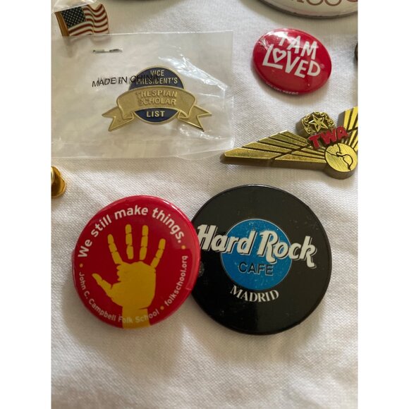 Vintage Pin & Button Collection Set Featuring Political Travel & Nostalgia Theme - Picture 10 of 11